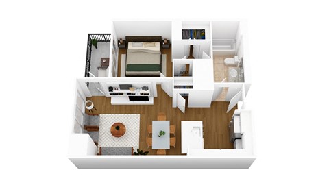 a1 floor plan  1 bedroom with 2 baths  129796